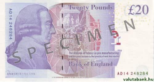 20 fontos címlet hátulja - Angol font bankjegy - GBP
