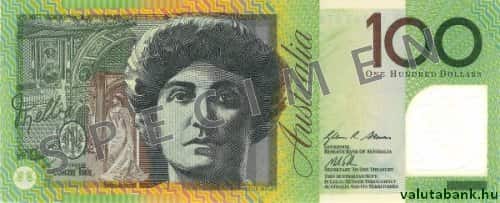 100 dolláros címlet hátulja - Ausztrál dollár bankjegy - AUD