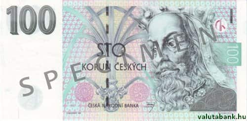 100 koronás címlet eleje - Cseh korona bankjegy - CZK