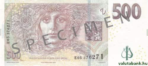 500 koronás címlet hátulja - Cseh korona bankjegy - CZK