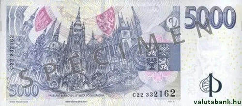 5000 Kč bankjegy hátlap