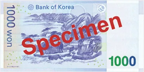 1000 ₩ bankjegy hátlap