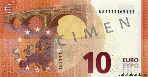 10 € bankjegy hátlap