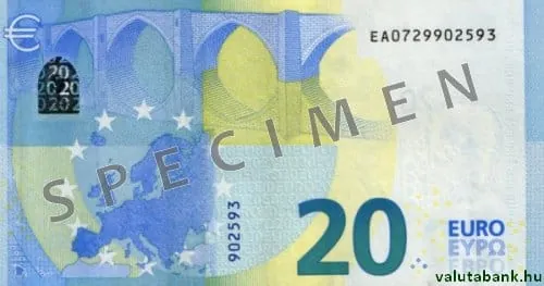 20 € bankjegy hátlap