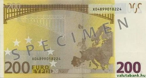200 € bankjegy hátlap