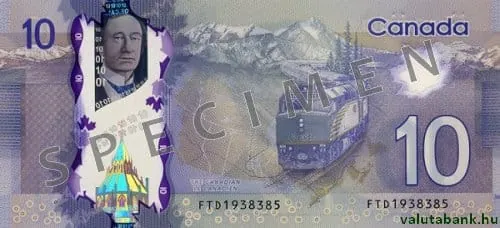 10 C$ bankjegy hátlap