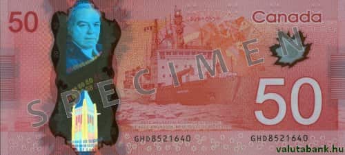 50 dolláros címlet hátulja - Kanadai dollár bankjegy - CAD