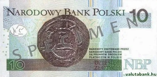 10 zł bankjegy hátlap