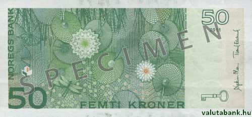 50 koronás címlet hátulja - Norvég korona bankjegy - NOK