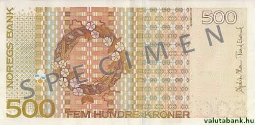 500 koronás címlet hátulja - Norvég korona bankjegy - NOK