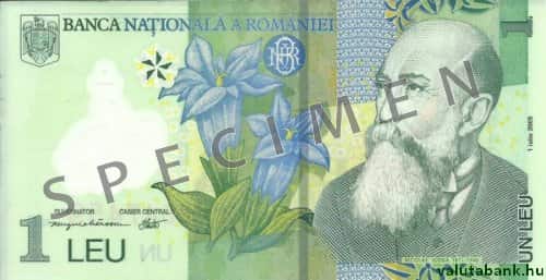 1 lejes címlet eleje - Román lej bankjegy - RON