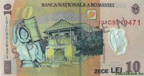 10 lei bankjegy hátlap
