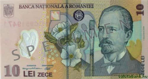 10 lejes címlet eleje - Román lej bankjegy - RON