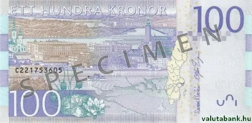 100 kr bankjegy hátlap