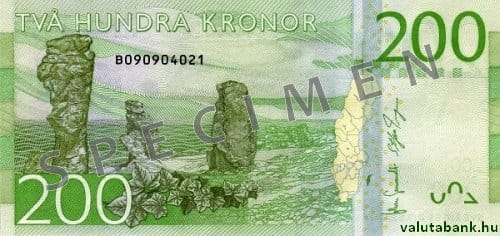 200 kr bankjegy hátlap