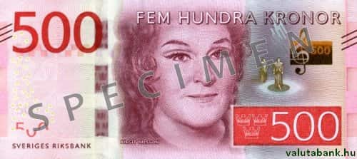 500 koronás címlet eleje - Svéd korona bankjegy - SEK