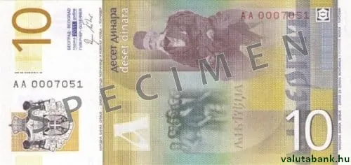 10 дин bankjegy hátlap