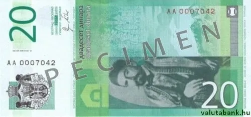 20 дин bankjegy hátlap