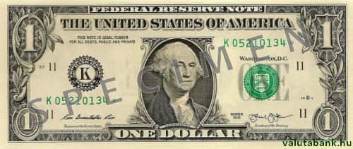 1 dolláros címlet eleje - USA dollár bankjegy - USD